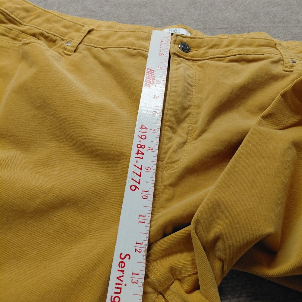 Croft & Barrow Mustard Yellow Corduroy Pants Womens Plus Size 24W Pockets - Picture 5 of 9
